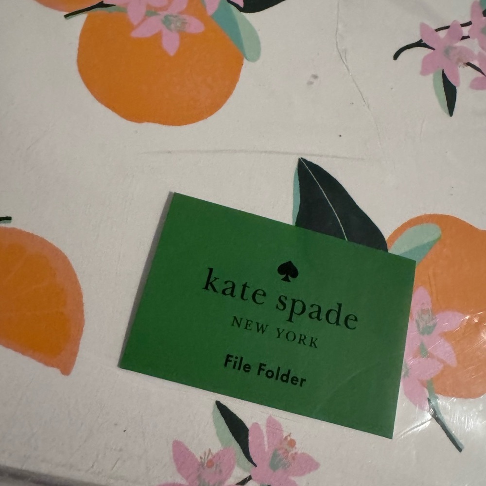 Kate Spade New York File Folder , NWT, oranges and orange blossoms Set Of 6 - Picture 3 of 4